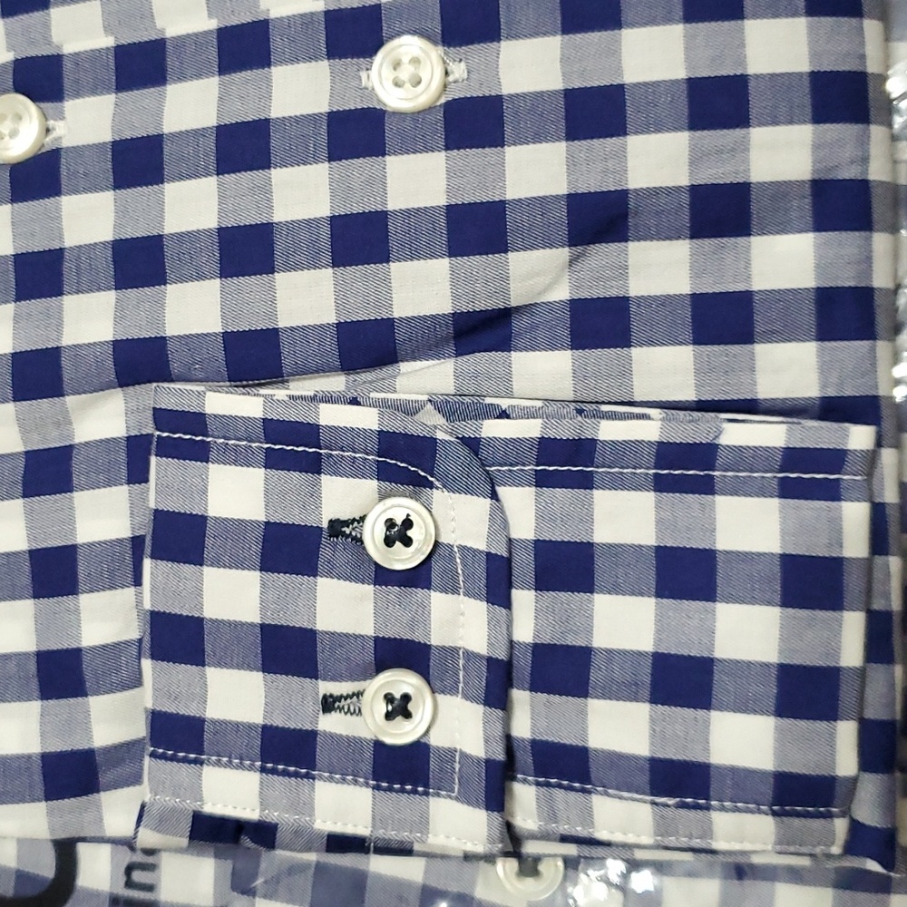2/$30 UNTUCKit Women's Belleza Classic Blue/White Gigham Print Button Up Shirt - Picture 6 of 9